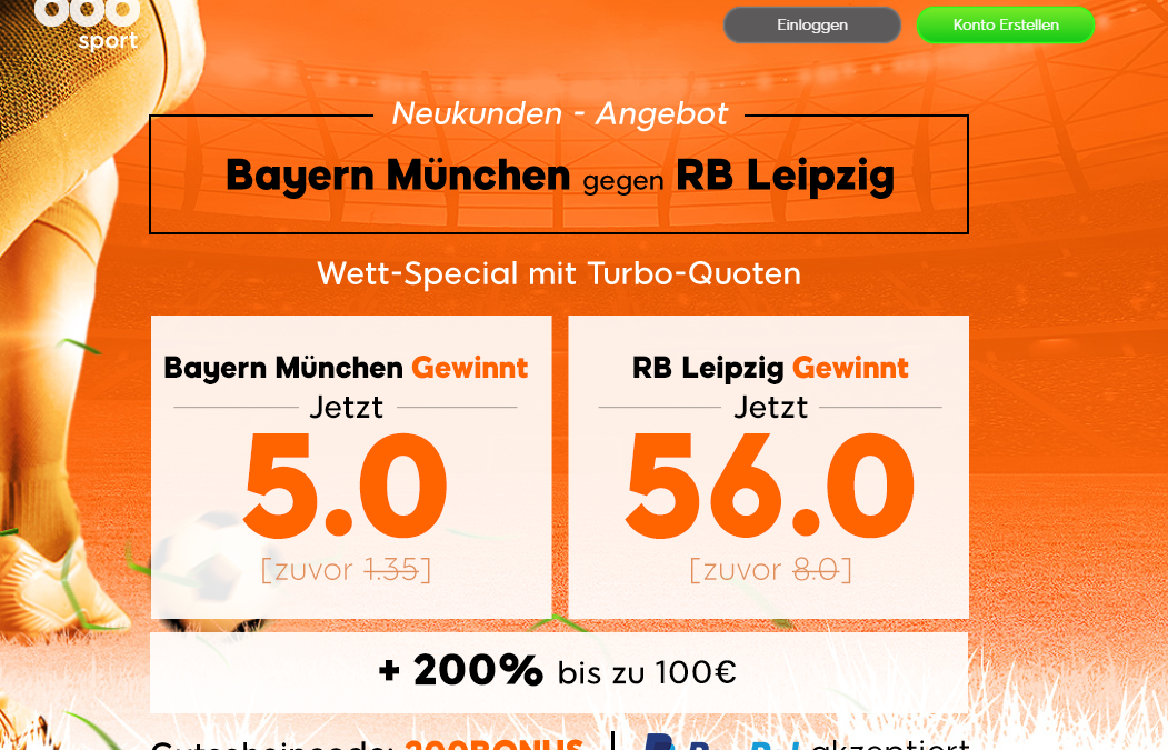 275 Euro für 5 – wenn Leipzig den FC Bayern schlägt