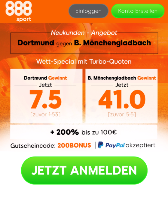 200 Euro für 5 – falls Gladbach in Dortmund gewinnt