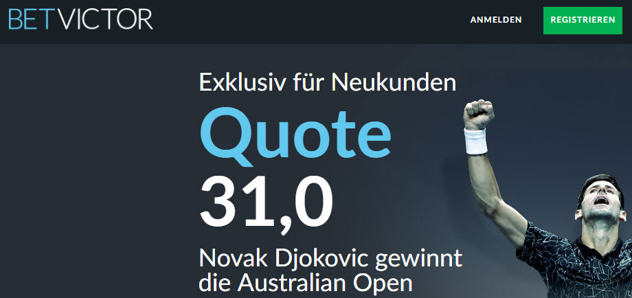 Mega-Quote: 31.0 wenn Djokovic die Australian Open gewinnt
