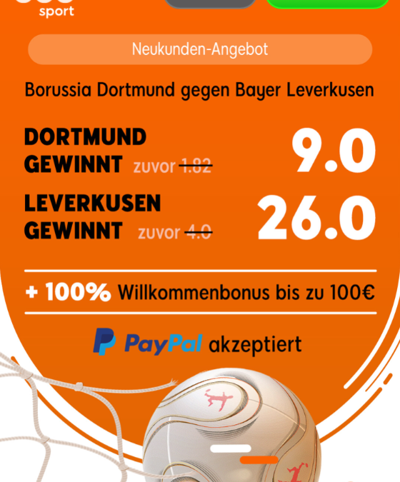 125 Euro Bonus – für Leverkusen-Sieg in Dortmund