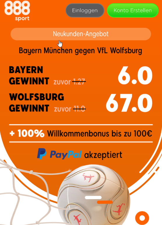 330 Euro – wenn Wolfsburg in München gewinnt