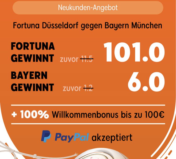 Giga-Quote: 500 Euro für 5 – wenn Düsseldorf die Bayern schlägt