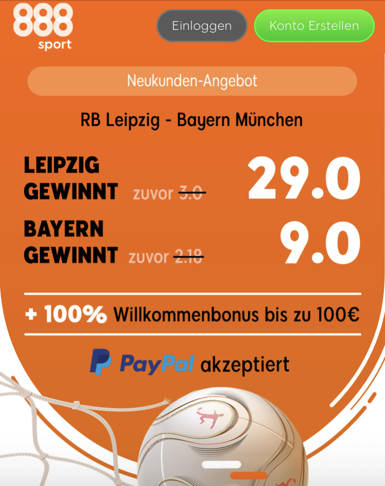 Gewinnt 140 Euro – wenn Leipzig den FC Bayern schlägt