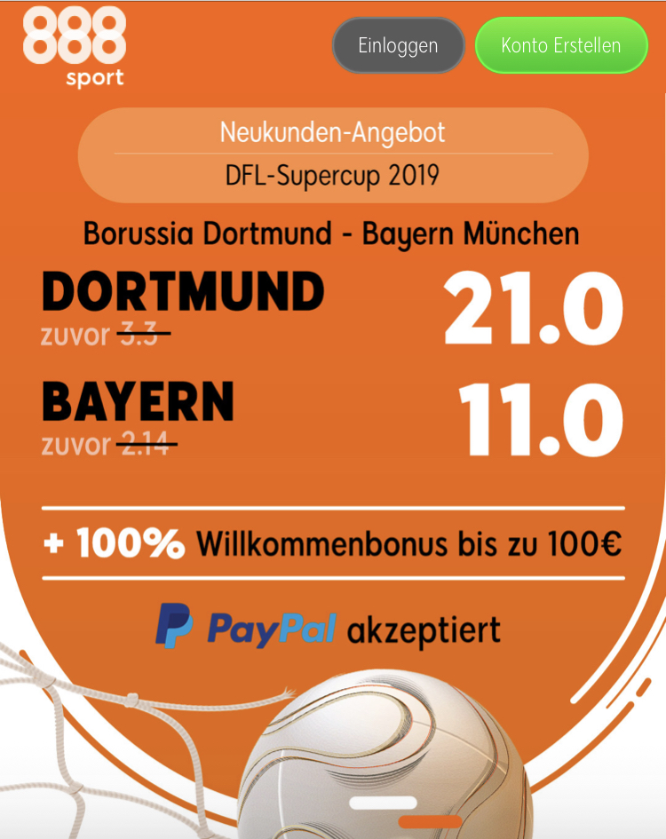 100 Euro für 5 – wenn Dortmund den FC Bayern schlägt